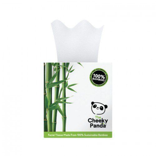 THE CHEEKY PANDA 100% bambukinės servetėlės veidui kubinėje dėžutėje